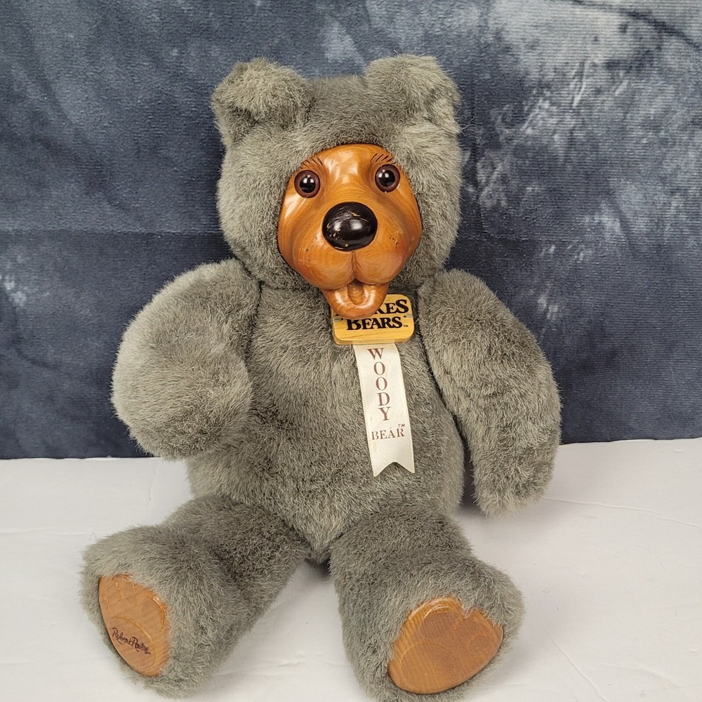 Vtg Robert Raikes Bear Gray Wood Gray Applause